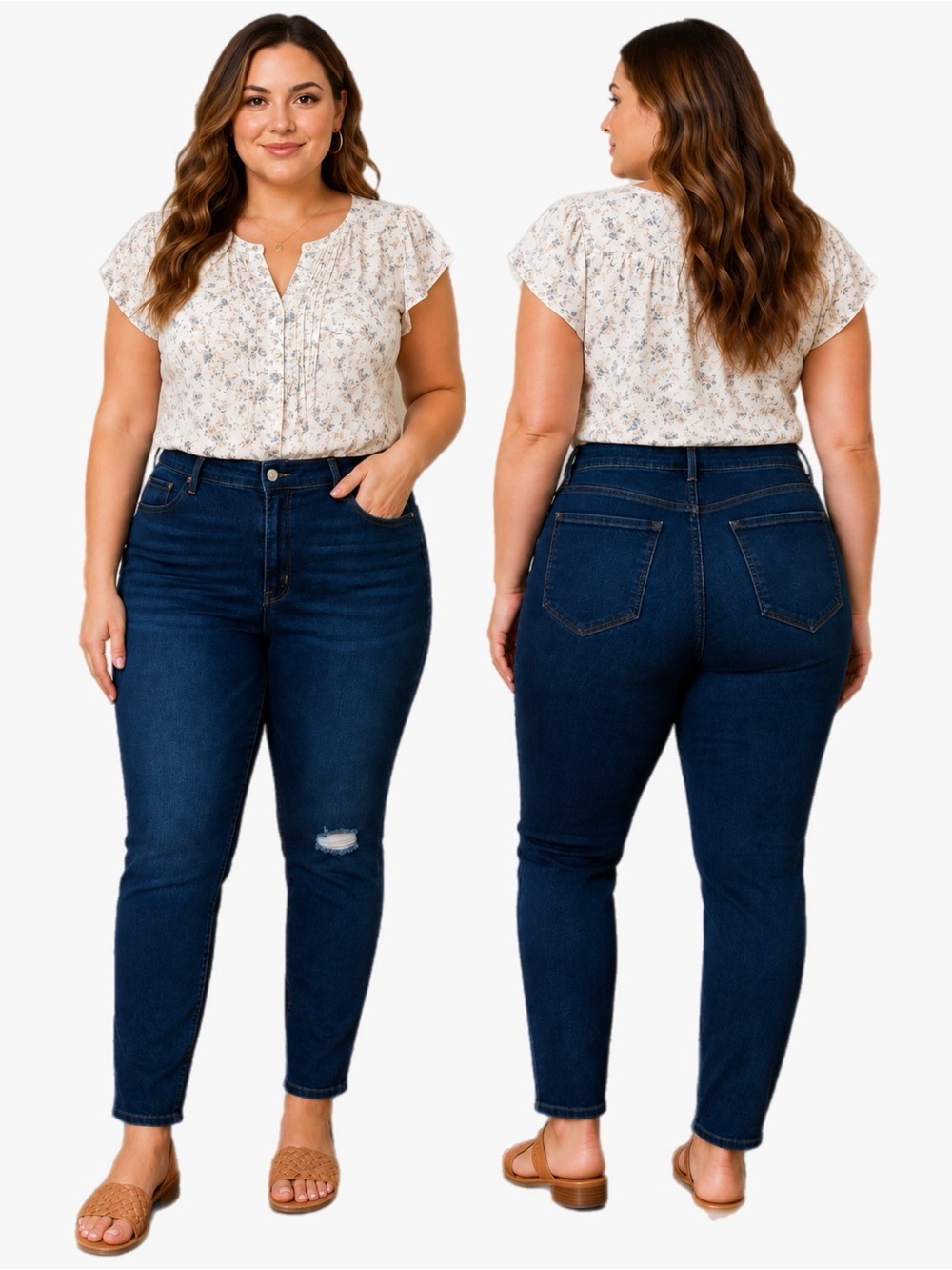 Old Navy Extra High Rise Rockstar Super Skinny Jeans Dark Wash Plus Size 18